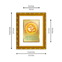 Load image into Gallery viewer, DIVINITI 24K Gold Plated Om Gayatri Mantra Religious Photo Frame For Home Decor, Puja (21.5 X 17.5 CM)
