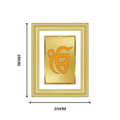 Diviniti 24K Gold Plated Ik Omkar (Classic) Divine Wall Frame for Home Mandir & Office Decor | Luxury Spiritual Gift