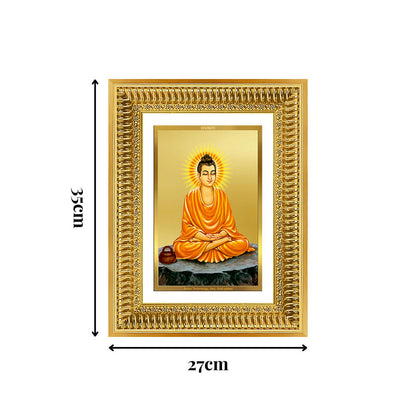 Diviniti 24K Gold Plated Buddha (Classic) Divine Wall Frame for Home Mandir & Office Decor | Luxury Spiritual Gift