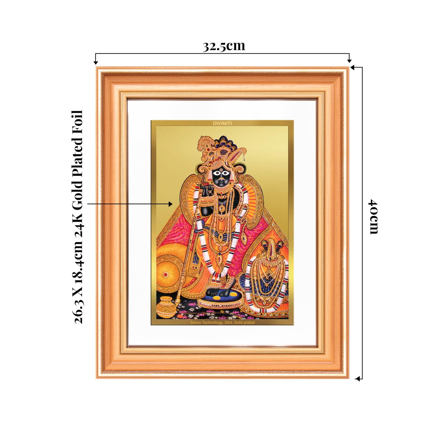 Banke Bihari | Kunjbihari Wall Mount Photo Frame in 24K Gold Plated Foil