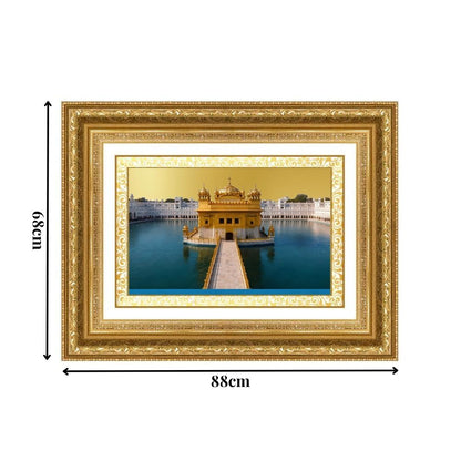 Diviniti 24K Gold Plated Golden Temple (Classic) Divine Wall Frame for Home Mandir & Office Decor | Luxury Spiritual Gift