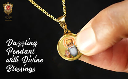 Diviniti 24K Double sided Gold Plated Pendant Guru Nanak Dev Ji & Ik Onkar|28 MM Flip Coin (1 PCS)