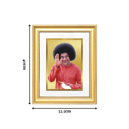 Diviniti 24K Gold Plated Satya Sai Baba (Classic) Divine Wall Frame for Home Mandir & Office Decor | Luxury Spiritual Gift