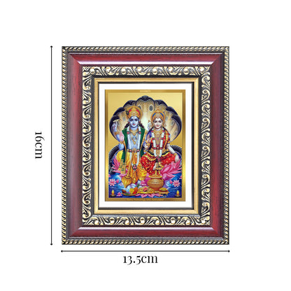 Diviniti 24K Gold Plated Vishnu Lakshmi (Classic) Divine Table Top Frame for Home Mandir & Office Decor | Luxury Spiritual Gift
