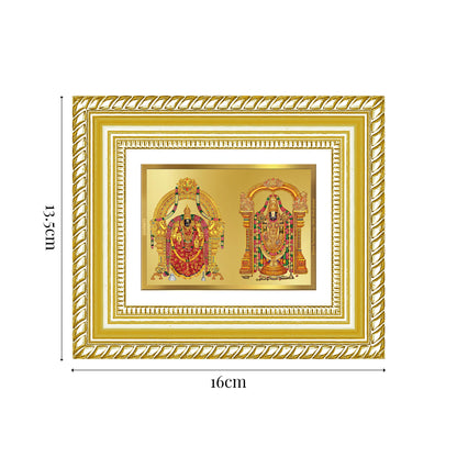 Diviniti 24K Gold Plated Padmavati And Balaji Divine Table Top Frame for Home Mandir & Office Decor | Luxury Spiritual Gift