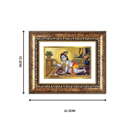 Diviniti 24K Gold Plated Laddu Gopal (Classic) Divine Wall and Table Top Frame for Home Mandir & Office Decor | Luxury Spiritual Gift