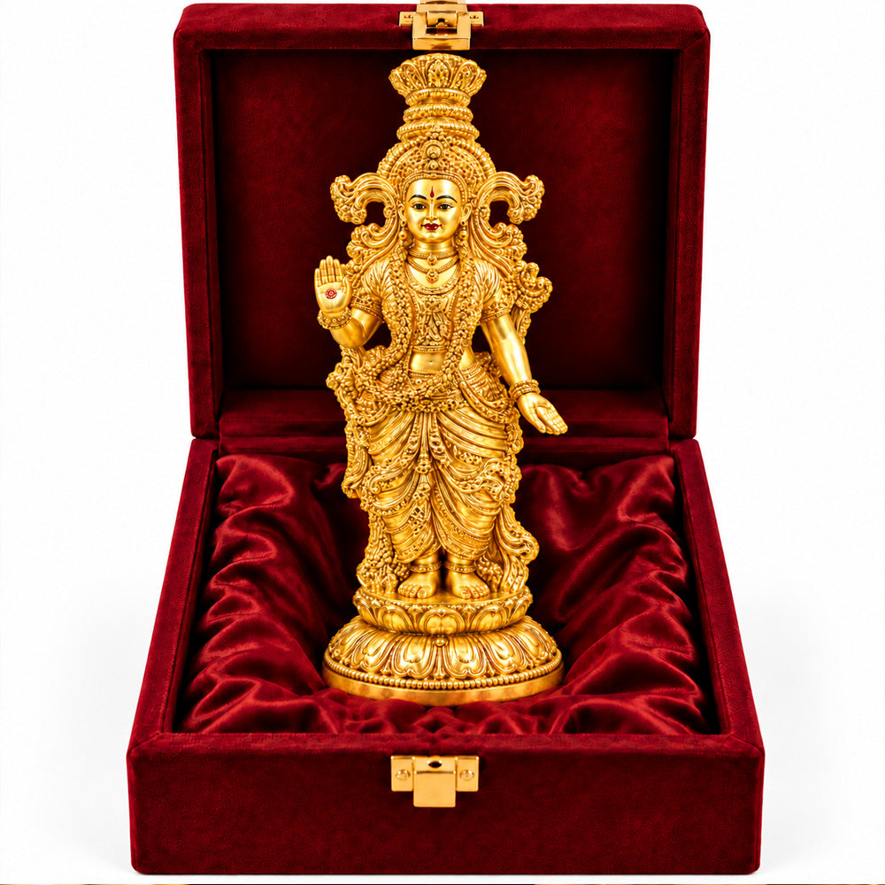 24K Gold-Plated Radha Rani Idol | Premium Gift Box | 36x9 CM