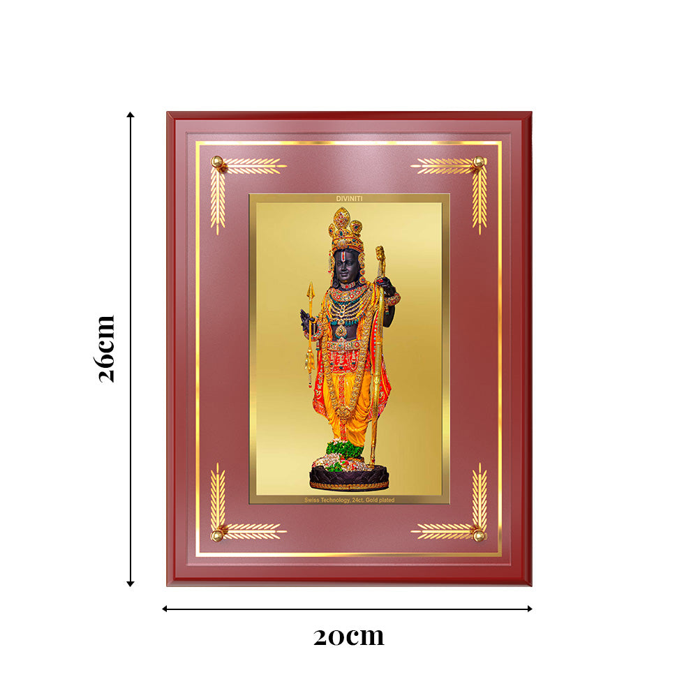 Diviniti 24K Gold Plated Ram Lalla with Arch Blessing Tabletop Photo Frame | Innocence, Faith & Divine Grace