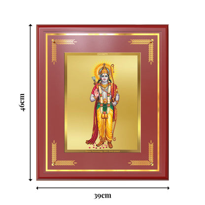 Diviniti Shree Ram Ji Wall Photo Frame in 24K Gold Plated Foil | Symbol of Dharma, Courage & Divine Blessings