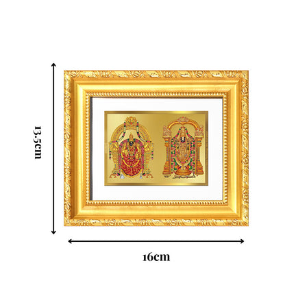 Diviniti 24K Gold Plated Padmavati And Balaji |Divine Table Top Frame for Home Mandir & Office Decor | Luxury Spiritual Gift