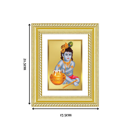 Diviniti 24K Gold Plated Bal Gopal Divine Wall and Table Top Frame for Home Mandir & Office Decor | Luxury Spiritual Gift