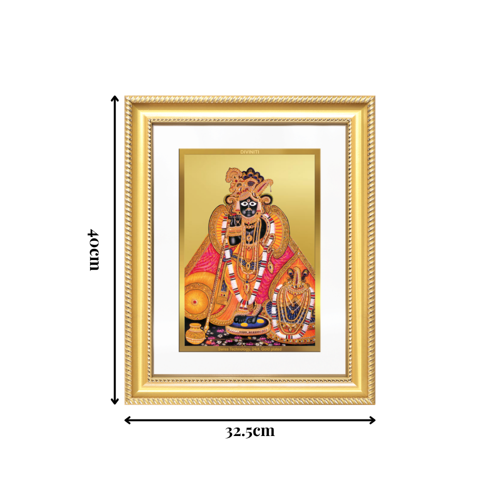 Diviniti 24K Gold Plated Banke Bihari Ji (Classic) Divine Wall Frame for Home Mandir & Office Decor | Luxury Spiritual Gift