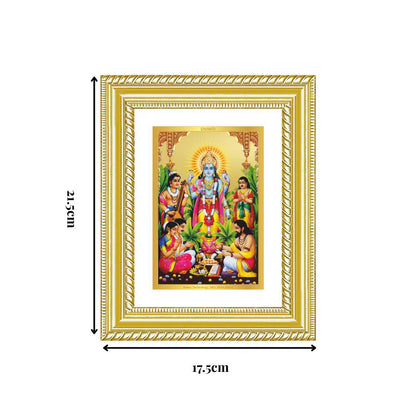 Diviniti 24K Gold Plated Satyanarayan (Classic) Divine Wall and Table Top Frame for Home Mandir & Office Decor | Luxury Spiritual Gift