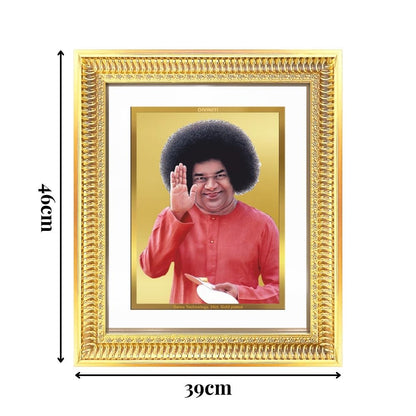 Diviniti 24K Gold Plated Satya Sai Baba (Classic) Divine Wall Frame for Home Mandir & Office Decor | Luxury Spiritual Gift