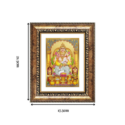 Diviniti 24K Gold Plated Kuber (Classic) Divine Wall and Table Top Frame for Home Mandir & Office Decor | Luxury Spiritual Gift