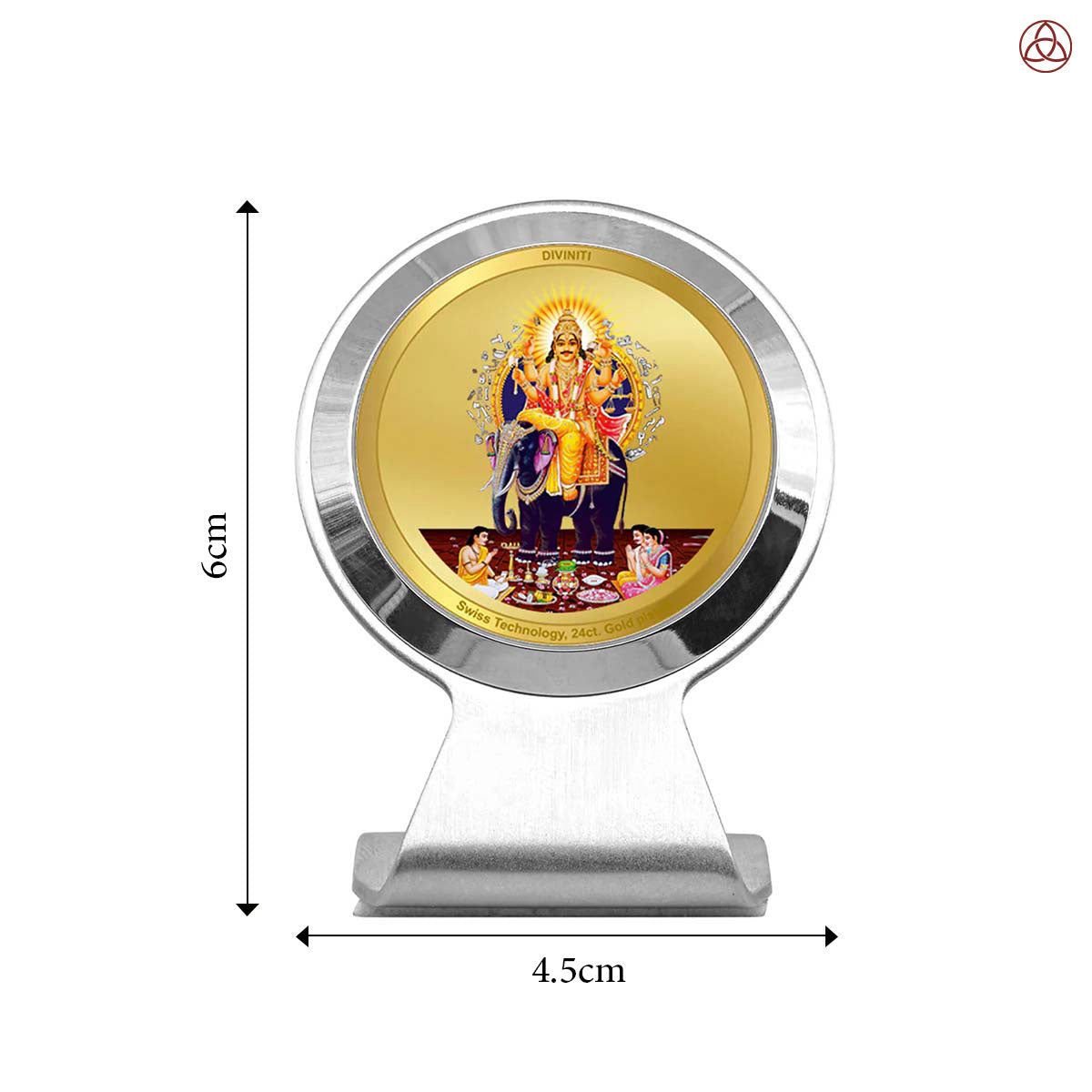 Lord Vishwakarma | Sacred Car Dashboard & Home Puja Photo Frame in 24K Gold Plated Foil