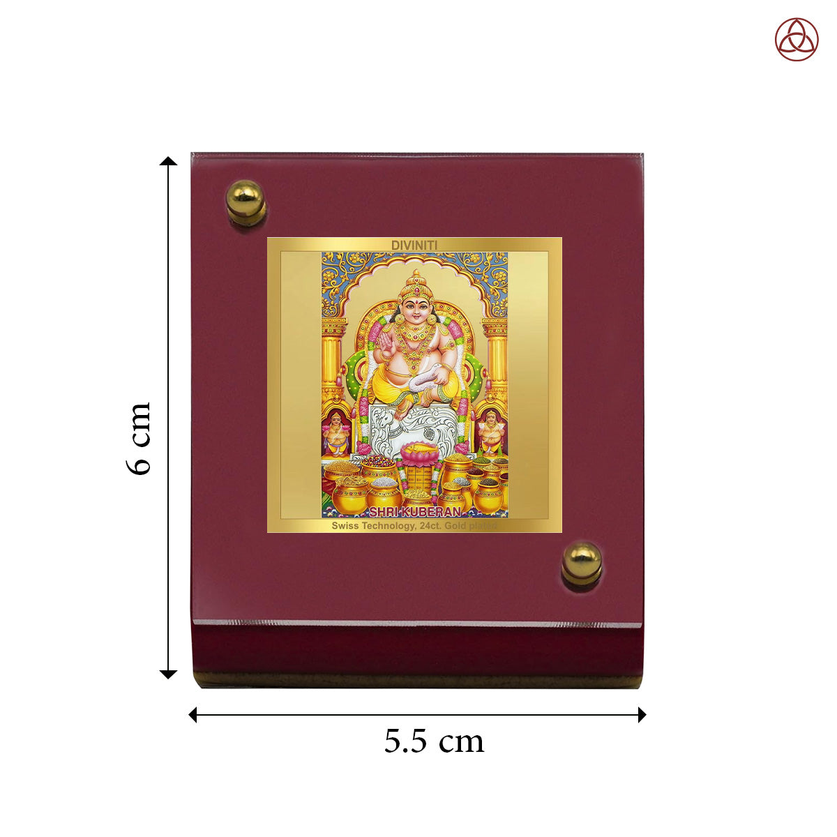 Kuber Ji | Divine Lord Kuber Car Dashboard & Tabletop Photo Frame in 24K Gold Plated Foil