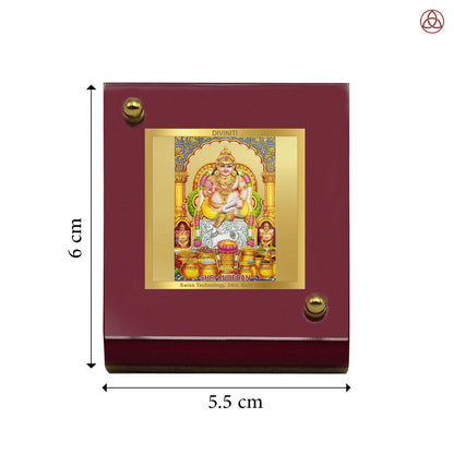 Kuber Ji | Divine Lord Kuber Car Dashboard & Tabletop Photo Frame in 24K Gold Plated Foil