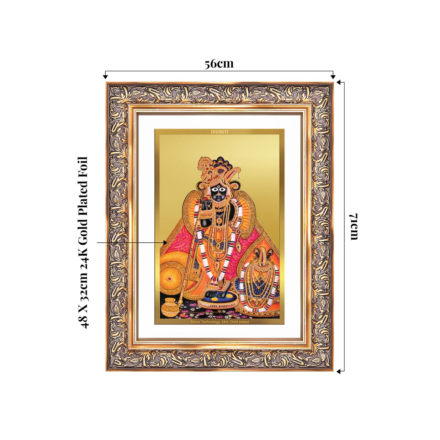 Banke Bihari | Kunj Bihari Wall Mount Photo Frame in 24K Gold Plated Foil