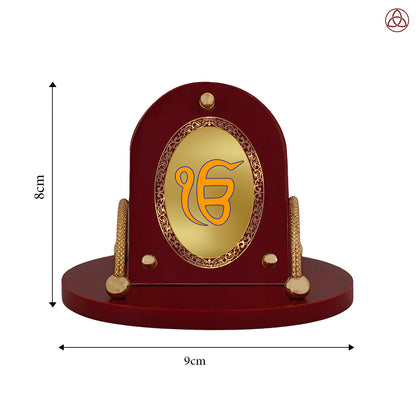 Ik Onkar | Sacred Sikh Symbol 24K Gold Plated Divine Photo Frame for Car Dashboard, Home Décor & Tabletop | Blessings of Unity, Peace & Spiritual Harmony