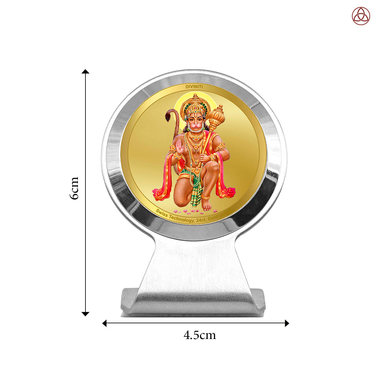 Hanuman Blessings Pose | Divine Lord Hanuman Car Dashboard & Tabletop Photo Frame in 24K Gold Plated Foil
