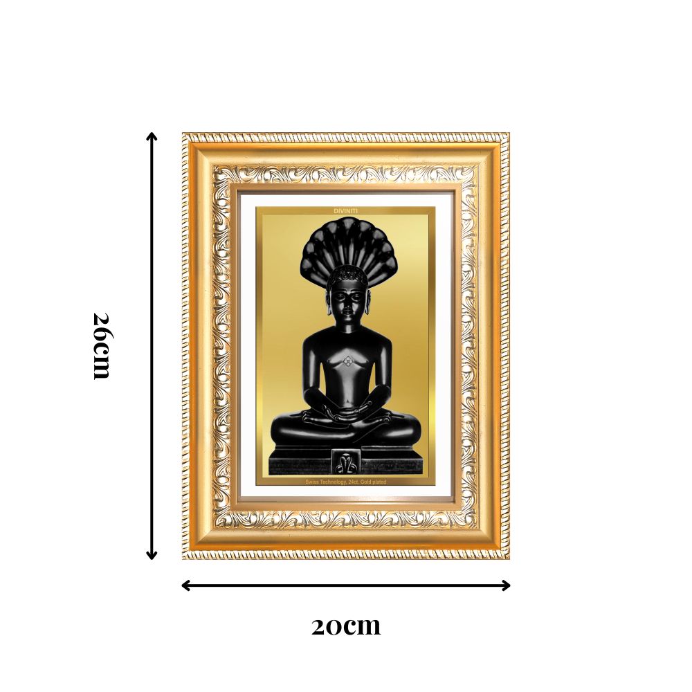 Diviniti 24K Gold Plated Parshvanath (Classic) Divine Wall Frame for Home Mandir & Office Decor | Luxury Spiritual Gift