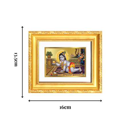 Diviniti 24K Gold Plated Laddu Gopal |Divine Table Top Frame for Home Mandir & Office Decor | Luxury Spiritual Gift