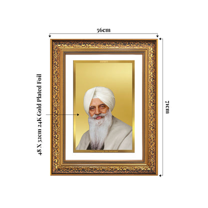 Baba Gurinder Singh Ji Maharaj | Spiritual Master of Radha Soami Satsang Beas Wall Mount Photo Frame in 24K Gold Plated Foil
