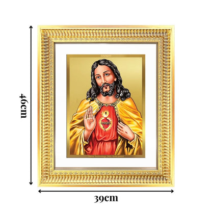 Diviniti 24K Gold Plated Jesus Christ (Classic) Divine Wall Frame for Home Mandir & Office Decor | Luxury Spiritual Gift