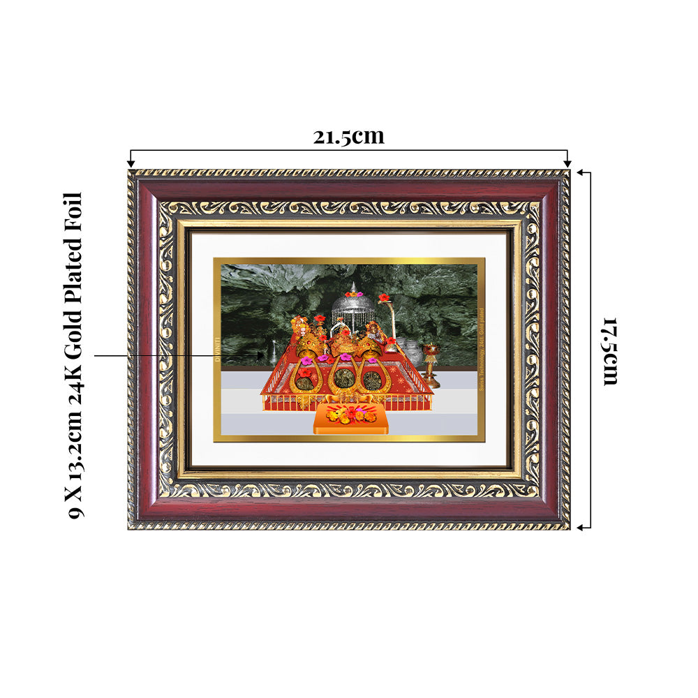 Diviniti 24K Gold Plated Mata Ka Darbar (Classic) Divine Wall and Table Top Frame for Home Mandir & Office Decor | Luxury Spiritual Gift