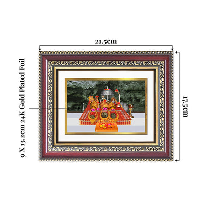 Diviniti 24K Gold Plated Mata Ka Darbar (Classic) Divine Wall and Table Top Frame for Home Mandir & Office Decor | Luxury Spiritual Gift