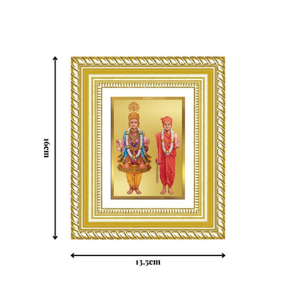 Diviniti 24K Gold Plated Swaminarayan Divine Table Top Frame for Home Mandir & Office Decor | Luxury Spiritual Gift