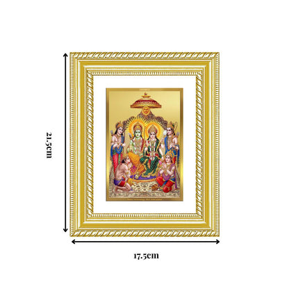 Diviniti 24K Gold Plated Ram Darbar Divine Wall and Table Top Frame for Home Mandir & Office Decor | Luxury Spiritual Gift