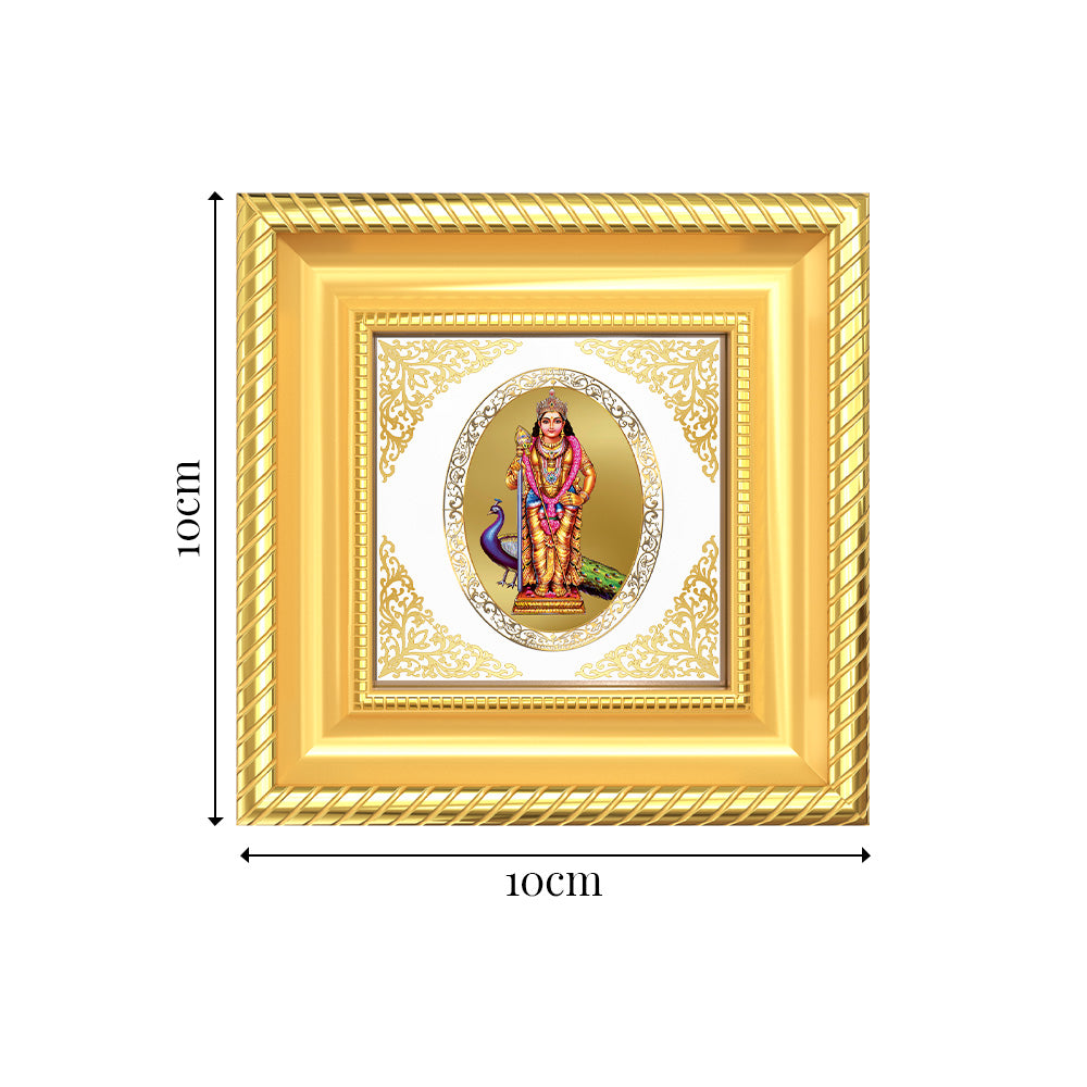 Lord Murugan | Divine Kartikeya Royal Tabletop Photo Frame in 24K Gold Plated Foil