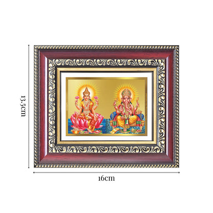 Diviniti 24K Gold Plated Lakshmi Ganesha (Classic) Divine Table Top Frame for Home Mandir & Office Decor | Luxury Spiritual Gift