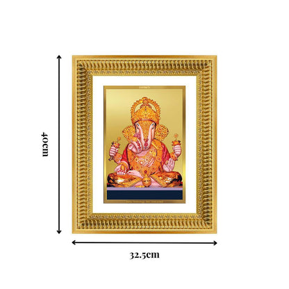 Diviniti 24K Gold Plated Dagadu Ganesha (Classic) Divine Wall Frame for Home Mandir & Office Decor | Luxury Spiritual Gift