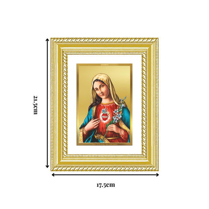Diviniti 24K Gold Plated Mother Mary (Classic) Divine Wall and Table Top Frame for Home Mandir & Office Decor | Luxury Spiritual Gift