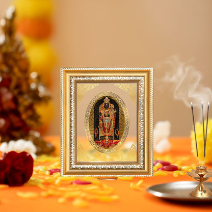 Ram Lalla Divine Child Form of Lord Ram Sacred Blessings Royal Tabletop Frame in 24K Gold Plated Foil