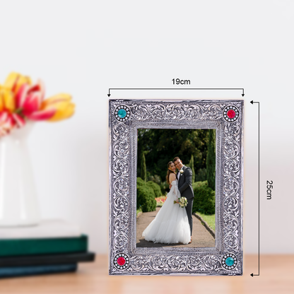 Pure Silver Vintage Photo Frame Rectangle Shape (19x25 cm 368g)
