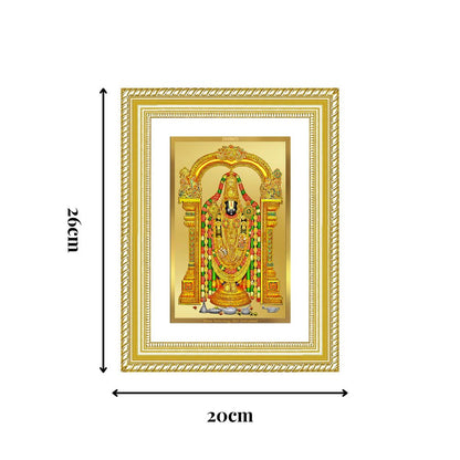 Diviniti 24K Gold Plated Tirupati Balaji Divine Wall Frame for Home Mandir & Office Decor | Luxury Spiritual Gift