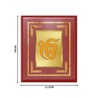 Diviniti 24K Gold Plated Ik Omkar Wall & Tabletop Photo Frame | Sacred Sikh Symbol | Peace, Unity & Divine Blessings