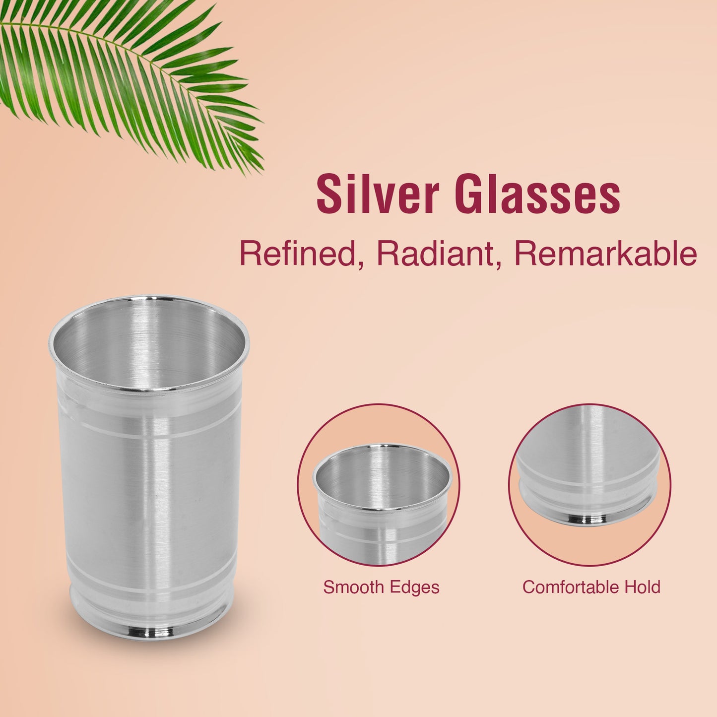DIVINITI 925 Pure Silver Glass for Pooja and Gifting Mandir Puja Purpose (78g)
