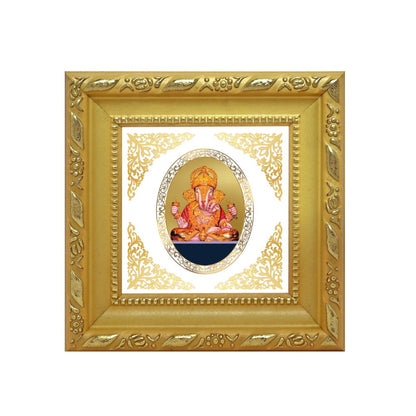 Dagdu Ganesha | Divine Ganpati Royal Tabletop Photo Frame in 24K Gold Plated Foil