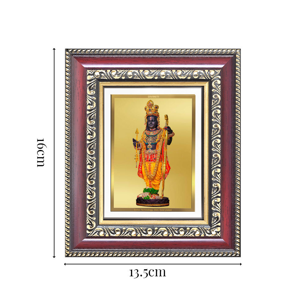 Diviniti 24K Gold Plated Ram Lalla (Classic) Divine Table Top Frame for Home Mandir & Office Decor | Luxury Spiritual Gift