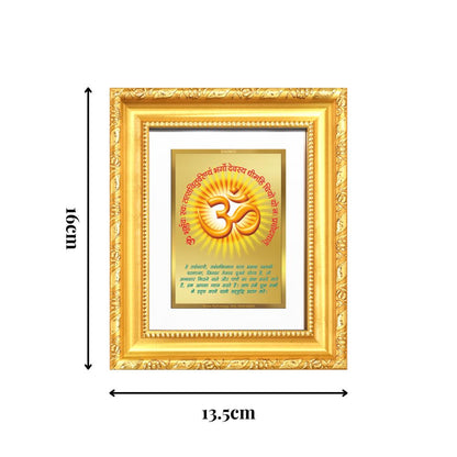 Diviniti 24K Gold Plated Om With Gayatri Mantra |Divine Table Top Frame for Home Mandir & Office Decor | Luxury Spiritual Gift