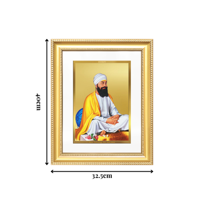 Diviniti 24K Gold Plated Guru Tegh Bahadur Sahib Ji (Classic) Sacred Sikh Wall Frame for Home Decor & Office Ambiance | Premium Spiritual Gift