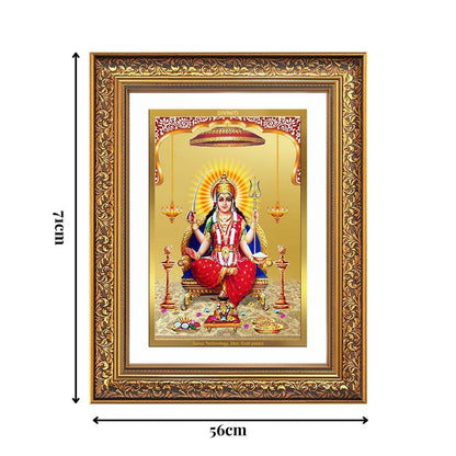 Diviniti 24K Gold Plated Santoshi Mata (Classic) Divine Wall Frame for Home Mandir & Office Decor | Luxury Spiritual Gift