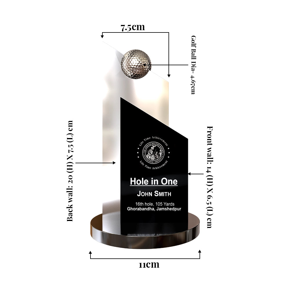Personalized Golf Ace Award | Elegant Commemorative Hole in One Trophy for Players, Tournaments and Clubs