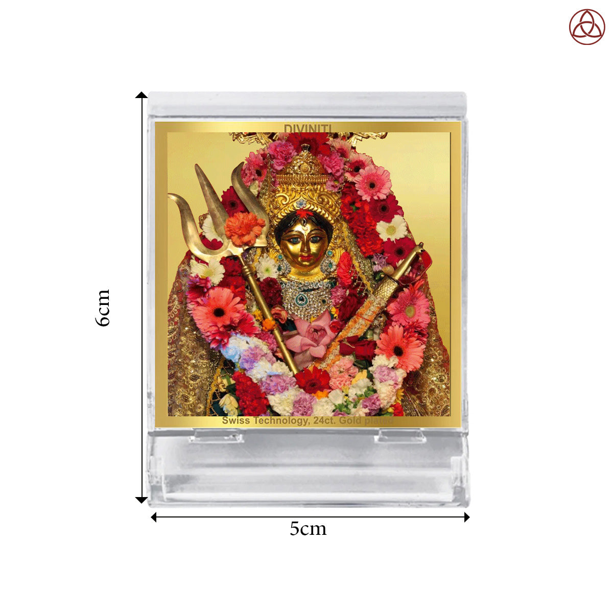 Katyayani Mata | Divine Goddess Car Dashboard & Tabletop Photo Frame in 24K Gold Plated Foil