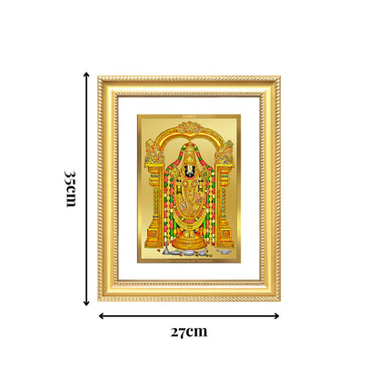 Diviniti 24K Gold Plated Tirupati Balaji Divine Wall Frame for Home Mandir & Office Decor | Luxury Spiritual Gift